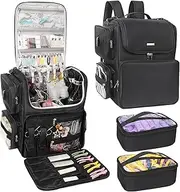 Hair Tools Travel Bag Hair Stylist Backpack Hairdresser Cosmetology Bag, Heat Insulation Full Layer for Curling Iron, Hair Straightener, Travel Accessories Train Case Barber Organizer