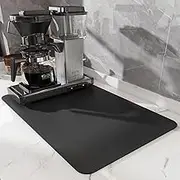 Coffee Machine Mat, Non-Slip Coffee Machine Mat, 30 x 48 cm, Fully Automatic Coffee Machine Accessories Compatible with Siemens EQ6, De'Longhi Magnifica etc., Philips LatteGo etc., Black