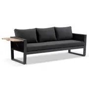 Corfu 3+2+1 Aluminium & Teak Lounge with Coffee Table & Side Table with Sunbrella® cushions - Outdoor Aluminium Lounges