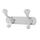 Family Stainless Steel 2 Hooks Wall Mounted Towel Scarf Clothes Rack Silver
