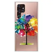 Slim Thin Pattern Printing Imd Flexible Tpu Anti-scratch Clear Skin Protective Phone Case For Samsung Galaxy S22 Ultra 5g - Banana Leaves