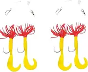 Behr Set of 2 Pilk Leaders with Fringes with 2 Arms, Rubber Fish Luminous Norway Ready Assembled Length 120 cm + Free Petri Heil! Sticker
