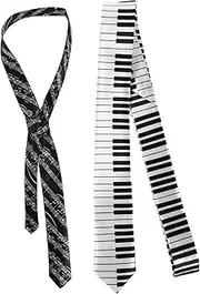[TENDYCOCO] 2pcs Tie Musical Arm Trim Party Bow Men Garters Leopard Decor Piano Black Decor Elastic Holder Neck Hangers to Decorate Key Hand Decor Music Decor Holiday Decorations Satin