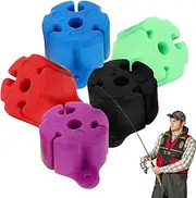 Lueear Silicone Fishing Rod Holder,Fishing Pole Protector Clip - 5X Lightweight Fishing Rod Stopper Fishing Accessories, Soft Fishing Rod Holder Pole Clip Fixed Ball