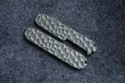 1 Pair DIY Titanium Meteorite Pattern Scale for 91mm Victorinox Swiss Army Knife