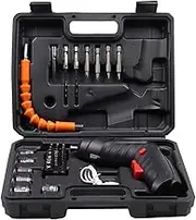 47 Piece Electric Screwdriver Cordless Screwdriver Plastic+Metal 3.5N.M Power Screwdriver 3.6V Cordless Drill Screwdriver Rechargeable