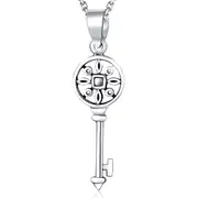 Solid 925 Sterling Silver Vintage Key Pendant