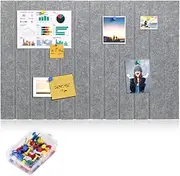 60 x 40 cm Small Large Notice Board, Decorative Felt Pin Board, 0.9 cm Thick, Cork Wall Notice Board, Foldable Photo Board with Self-Adhesive Tape for Living Room, Bedroom, Children's Room