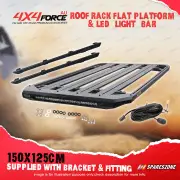 150x125cm Roof Rack Platform & LED Light Bar for Mitsubishi Triton MQ MR 15-24