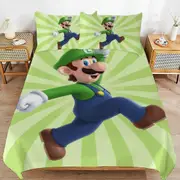 a1404 Luigi\'s Mansion Duvet Cover Set, 3 Piece Bedding Set 86x70" Double Sided Printing Decorative Comforter Cover Set (1 Duvet Cover + 2 Pillow Shams