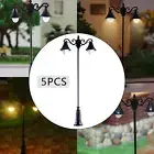 5PCS Train Lamppost Street Building Model Warm Lighting LED Lights Scenery