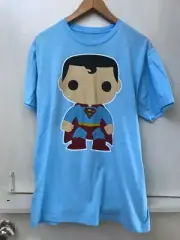 SuperMan Loght Blue T-Shirt Pop Style L Large