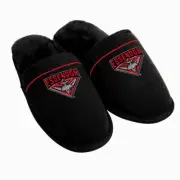 AFL Supporter Slippers - Essendon Bombers - Mens Size - Fluffy Winter Shoes
