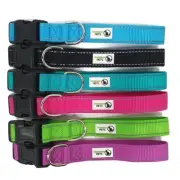 Nylon Reflective Stitching Dog Collar Medium Green for Pets