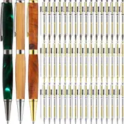 60 Pieces Twist-Out Pen Kit for Woodturn 7mm Slim Pen Bulk
