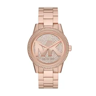 【Michael Kors 官方直營】Ritz 晶鑽奢華女錶 玫瑰金色不鏽鋼鍊帶手錶 41MM MK6863