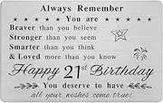 FALOGI Happy 21st Birthday Card - You Are Loved More Than You Know - 21 Year Old Birthday Gifts for Boys Girls, for Men Women, for Him Her, Personalised Engraved Wallet Card