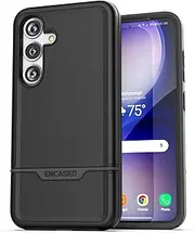 Encased Rebel Armor Designed for Samsung Galaxy S24 Phone Case, Ultra Protective Military Grade Dual Hybrid Heavy-Duty Rugged Phone Cover (Black)