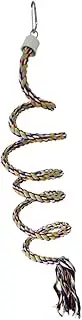 Qianly Bird Spiral Rope Perch Climbing Rope Parrot Spiral Perch Cotton for Budgerigars Parakeets, Colorful