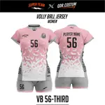 SUPER TEAM JERSEY V 領女裝 VB 56 添加自定義名稱和號碼排球衫 QDR COSTUM