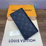 二手精品 LV 路易威登 BRAZZA 經典老花 對折 長款 錢夾 錢包 長夾 M61697 男款 黑藍色