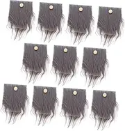 24 Sets Dwarf Accessories Shaggy Rug Fake Fur Beard Gnome Doll Beard Fake Beards Precut Gnome Beards Costume Furry Rug Faux Fur for Crafts Faux Fur Blanket Rugs Flannel Dark