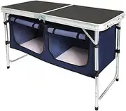 BAOJUHUIKANG Mini Portable Folding Table, Large Capacity Easy to Install Casual Camping Table 4 Legs Independently Adjustable Suitable for Picnic BBQ Party