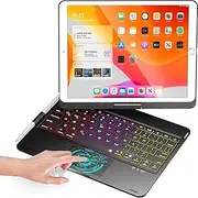 BABG iPad 9th Generation Case with Keyboard, 360° Rotatable Backlit Keyboard with Pencil Holder for 10.2 inch iPad 9th Gen 2021/ 8th Gen 2020/ 7th Gen 2019 and iPad Air 3 / Pro 10.5" -Black