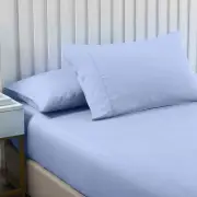 Royal Comfort 2000TC 3 Piece Fitted Sheet and Pillowcase Set Bamboo Cooling - Double - Light Blue
