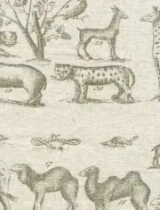 Andrew Martin- Animal Themed Print Upholstery Fabric- Jungle/Linen- 5.50 yds