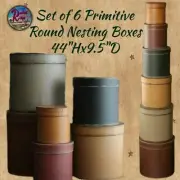 PRIMITIVE ROUND NESTING BOXES 6 pcs 44"H