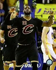 Lebron James celebrates Game 7 of the 2016 NBA Finals Sports Photo