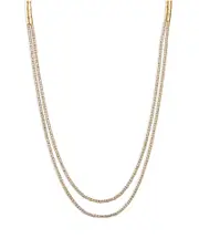 Bloomingdale's Fine Collection Diamond Double Strand Tennis Necklace in 14K White Gold, 5.0 ct. t. w.