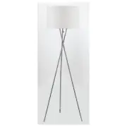Denise Floor Lamp, Chrome, White