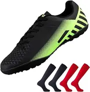 [Vizari] Kids Turf Soccer Shoes Combo with Two Pairs of Socks | Superior Traction, Comfort & Durability for Artificial Grass | Athletic Football Shoes for Boys and Girls