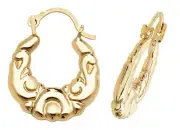 Stylish 9k Gold Girls Creole Earrings - 17mm*14mm 234647U