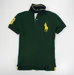 美國百分百【全新真品】RALPH LAUREN RL 海軍配色 立領 男衣 大馬 短袖 網眼 POLO衫 深綠 XS號