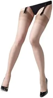[Silver Legs] Luxury Satin Stockings, 10 Denier, Vintage Style, Reinforced Toe, Made in Italy