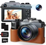 4K Digital Camera, Autofocus 64MP Vlogging Camera for YouTube with 3.0" Scree...