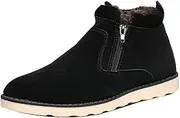 [Gaorui] Men's Winter High Top Warm Suede Shoe Ankle Boot Casual Slip On Flat Sneaker