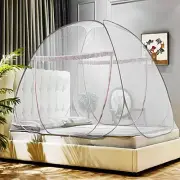 Omont Pop Up Bed Net Tent with Bottom, Folding Design Bed Canopy for Bedroom and