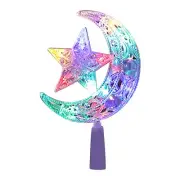 Light Flash Christmas Tree Topper ChristmasTree Decoration Xmas Moon Snowflake