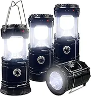 XTAUTO Lightweight Waterproof Solar USB Rechargeable LED Flashlight Survival Kits for Indoor Outdoor Home Emergency Light Power Outages Hiking Hurricane 4-Pack (XT00496)
