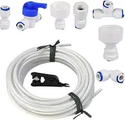 [RIVLOP] 15 m Water Inlet Pipe Universal Connection Set for Refrigerator, 1/4 inch, 1/2 inch, 3/4 Inch Water Hose, Hose Connector for Fridge, Fridge Hose, Water Inlet Line Connection Set