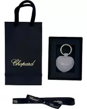 New in Box Chopard Heart Keychain Keyring Purple Lavender Leather