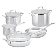5pc Scanpan Impact SS Saucepan/Frypan/Stockpot/Saute Cookware Set w/ Glass Lid