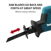 Makita DJR189 18V cordless brushless reciprocating saw, rechargeable power tool.