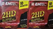 EMTEC 2HD MAC Formatted 3.5" 10 DISKETTE Pack Sealed (PC Formatable) 2 Packs