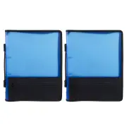 2x Marbig A4 File Zipper 3 O-Ring Binder w/ Handle 25mm Document Organiser Blue