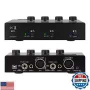 Micfuns Microphone Preamp Mic Booster 4 Input Max 25db DI Box with 48V Phanto